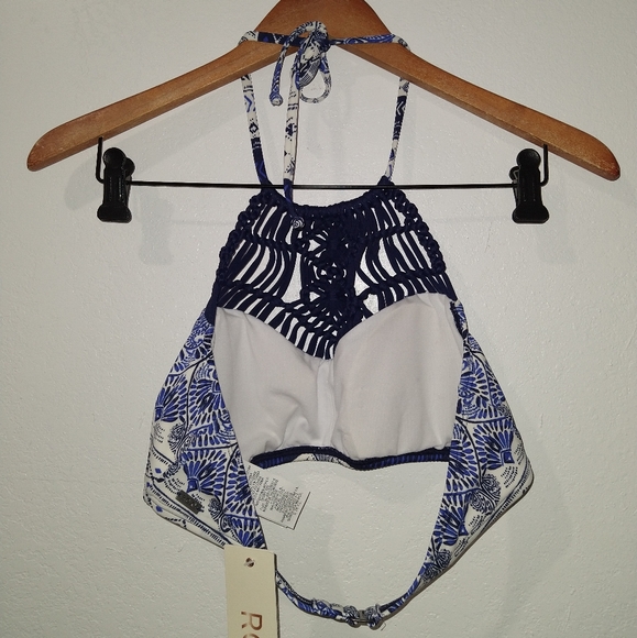 NWT ROXY Soul Paisley Cropped Crotchet Swim Top - Picture 7 of 7